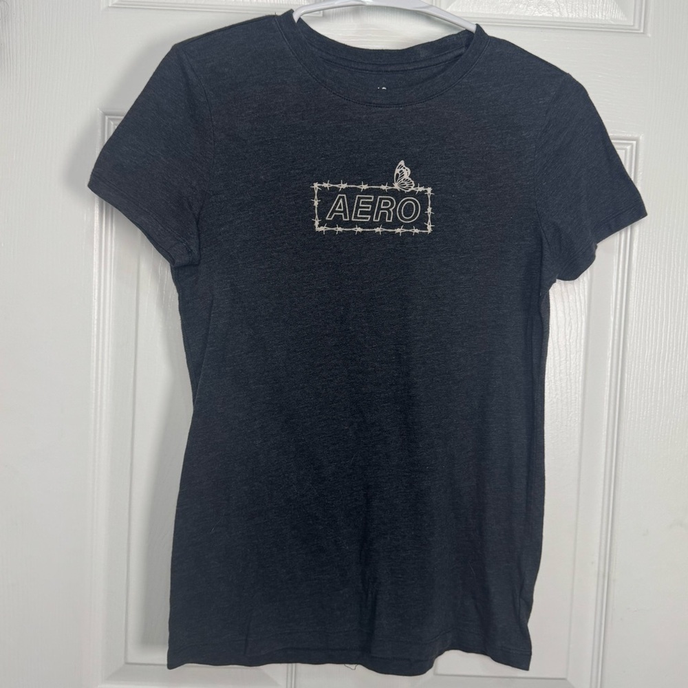 Aeropostale Charcoal Gray Classic Crew Tee‎